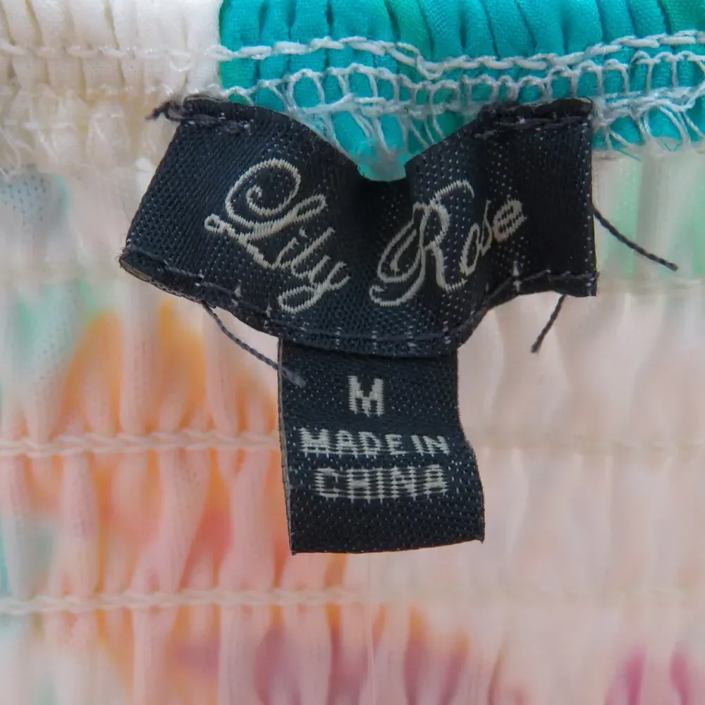 Lily Rose Multicolor Floral Print Sleeveless Mini Dress Sundress Medium Colorful - Picture 9 of 10